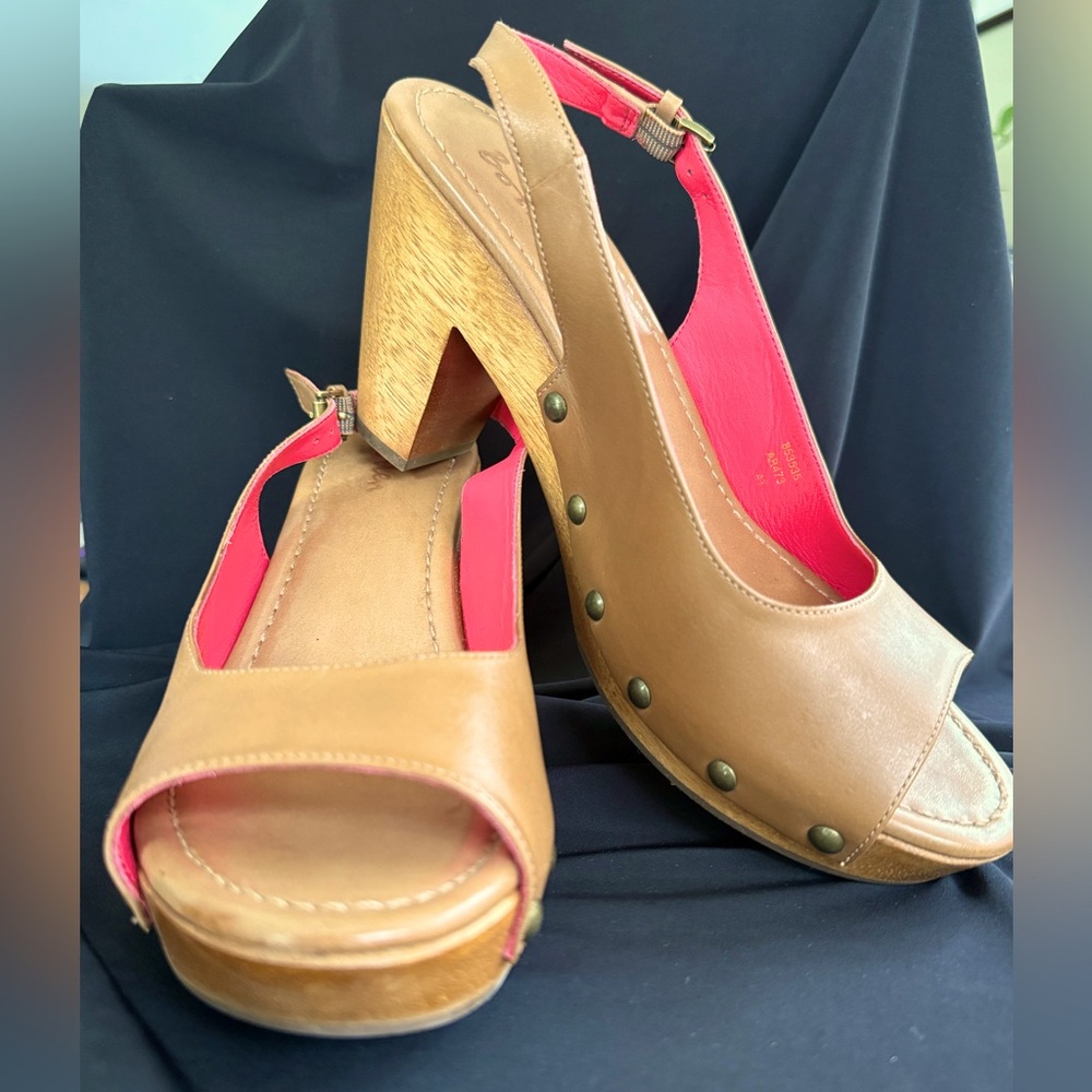 Boden Stylish Tan Slingback Leather Heels